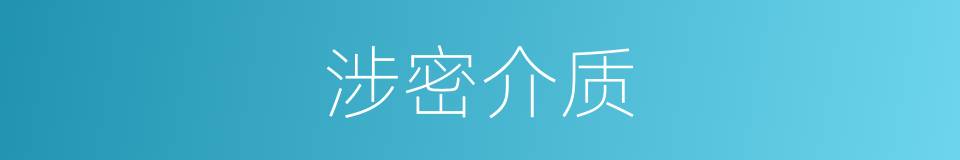 涉密介质的意思