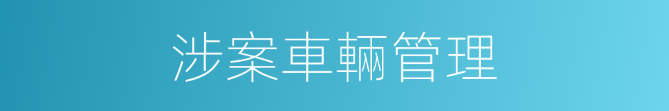 涉案車輛管理的同義詞