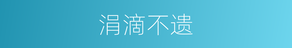 涓滴不遗的意思