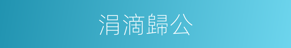 涓滴歸公的意思