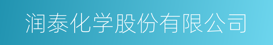 润泰化学股份有限公司的同义词