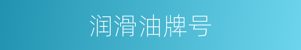润滑油牌号的同义词