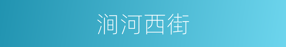 涧河西街的同义词