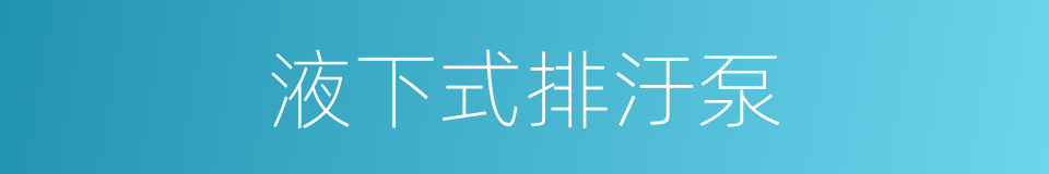 液下式排汙泵的同義詞