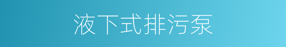 液下式排污泵的同义词