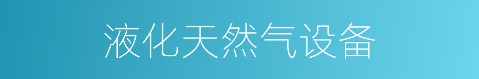 液化天然气设备的同义词