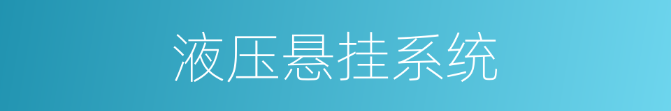 液压悬挂系统的同义词