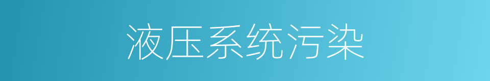 液压系统污染的同义词