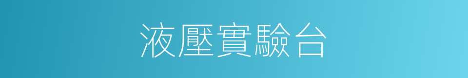 液壓實驗台的同義詞