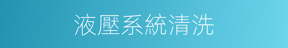 液壓系統清洗的同義詞