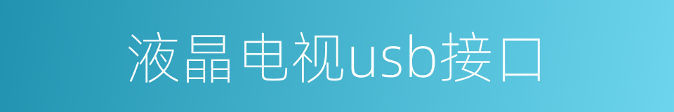 液晶电视usb接口的同义词