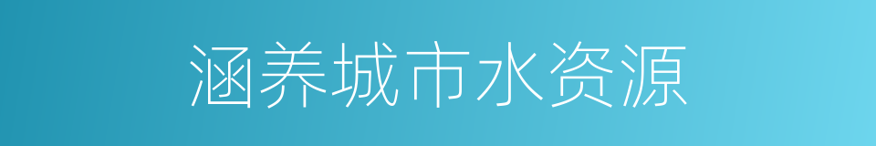 涵养城市水资源的同义词