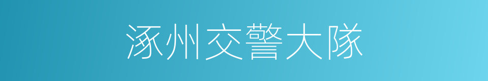 涿州交警大隊的同義詞