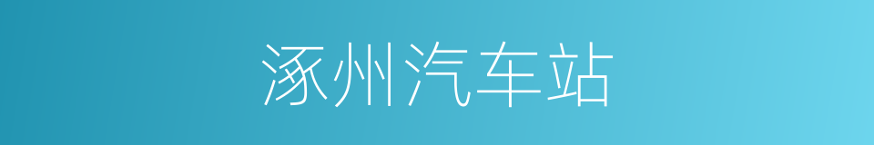 涿州汽车站的同义词