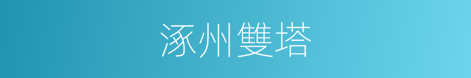 涿州雙塔的同義詞