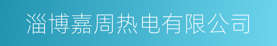 淄博嘉周热电有限公司的同义词