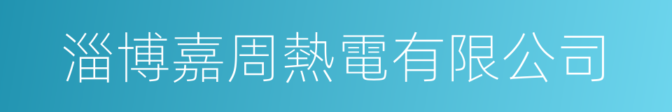 淄博嘉周熱電有限公司的同義詞
