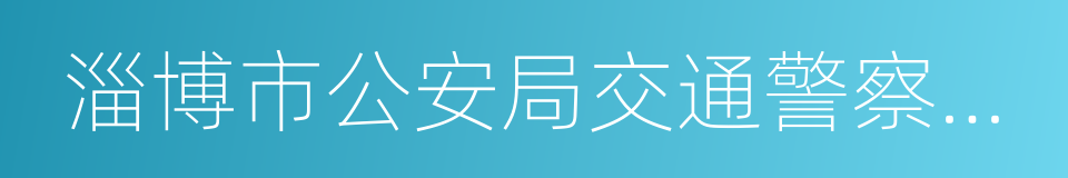 淄博市公安局交通警察支队博山大队的同义词