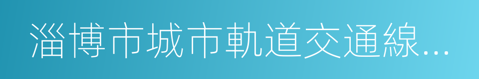 淄博市城市軌道交通線網規劃的同義詞