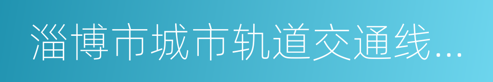 淄博市城市轨道交通线网规划的同义词