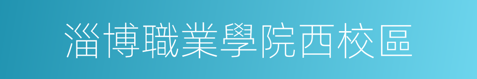 淄博職業學院西校區的同義詞