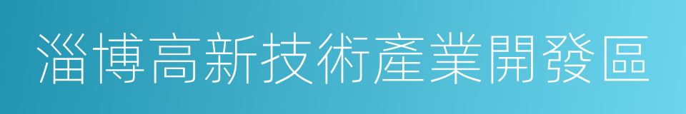 淄博高新技術產業開發區的同義詞