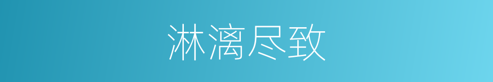 淋漓尽致的意思