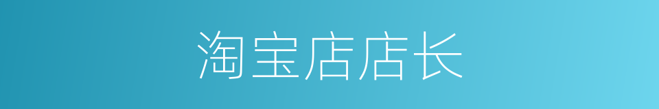 淘宝店店长的同义词
