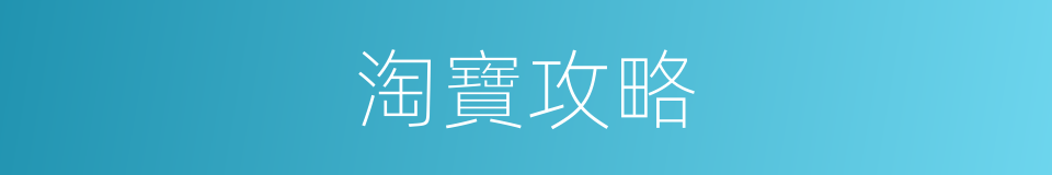 淘寶攻略的同義詞