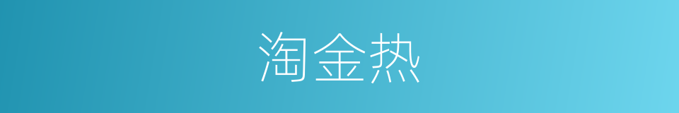 淘金热的意思