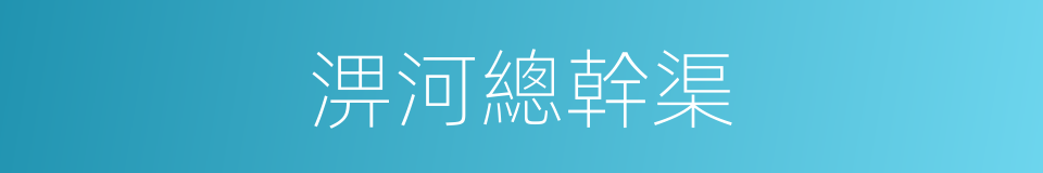 淠河總幹渠的同義詞