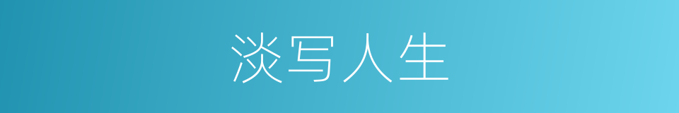 淡写人生的意思