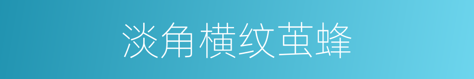 淡角横纹茧蜂的同义词