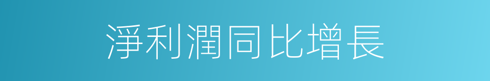 淨利潤同比增長的同義詞