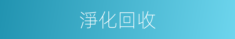 淨化回收的同義詞