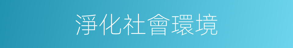 淨化社會環境的同義詞