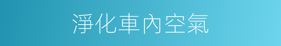 淨化車內空氣的同義詞