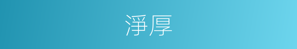 淨厚的同義詞