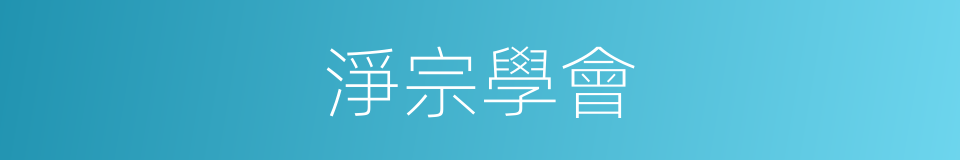 淨宗學會的同義詞