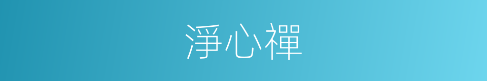 淨心禪的同義詞