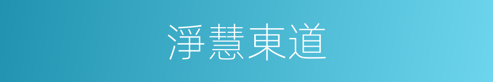 淨慧東道的同義詞