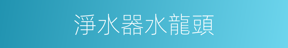 淨水器水龍頭的同義詞
