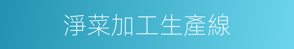 淨菜加工生產線的同義詞