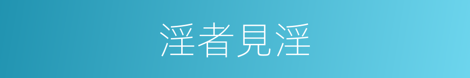 淫者見淫的同義詞