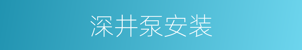 深井泵安装的同义词