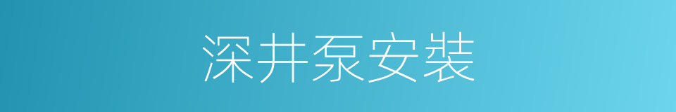 深井泵安裝的同義詞