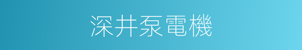 深井泵電機的同義詞