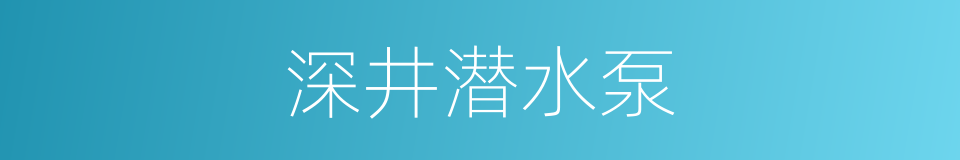 深井潜水泵的同义词