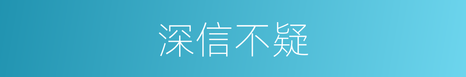 深信不疑的意思