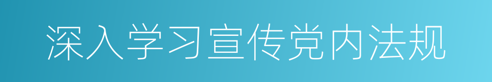 深入学习宣传党内法规的同义词